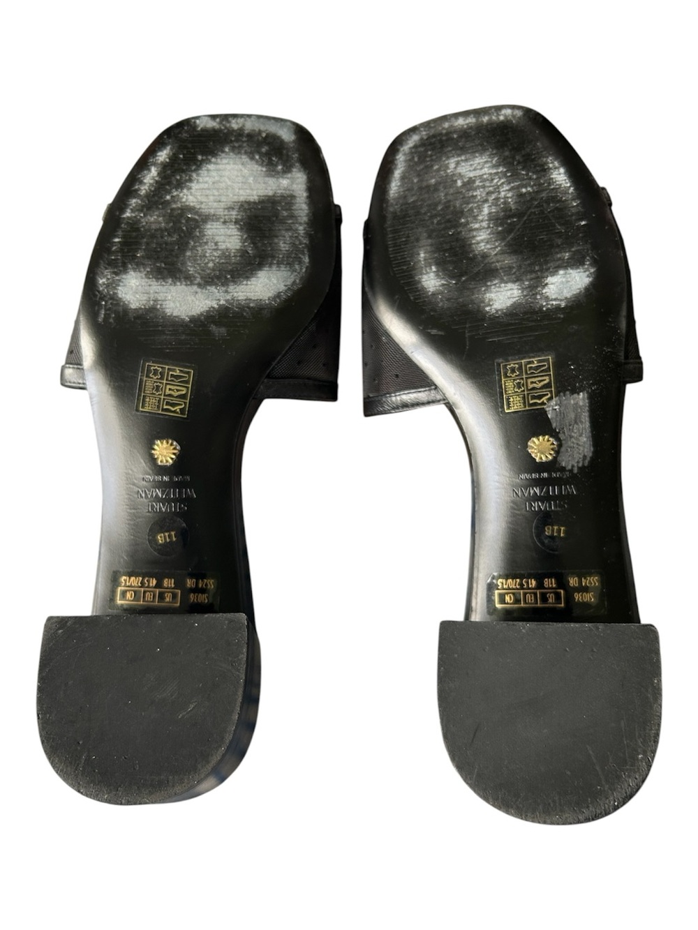 Stuart Weitzman Cayman 35 Block Heel Slide Sandals Black $425. Excellent Size 11 - Picture 7 of 9